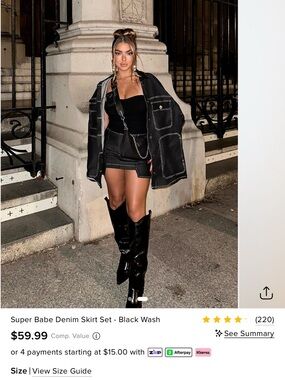 Fashion Nova Super Babe Denim Set